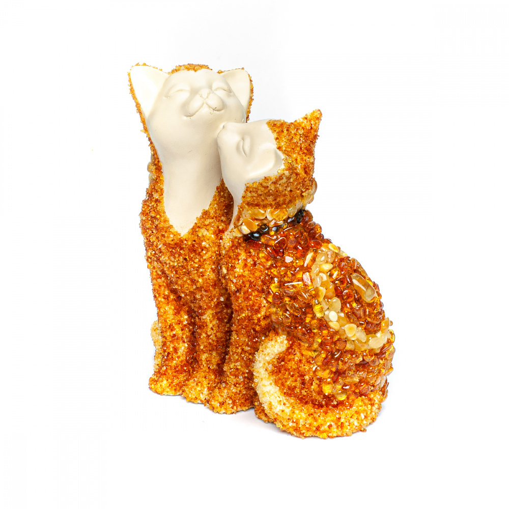 Кот и кошка Янтарь, матовый полистоун